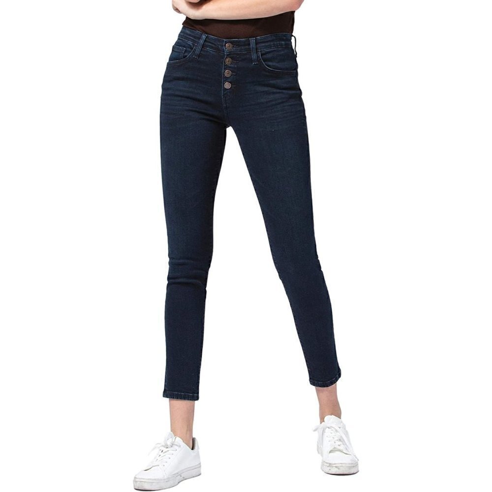 Flying Monkey Freelance Dark Wash Button Fly Ankle‎ Crop Skinny Jeans 25